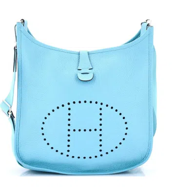 Pre-owned Hermes  Hermes Evelyne Bag Gen Iii Clemence Pm In Blue