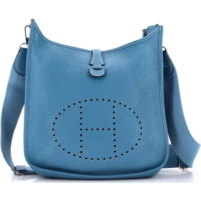 Pre-owned Hermes  Hermes Evelyne Bag Gen Iii Clemence Pm In Blue