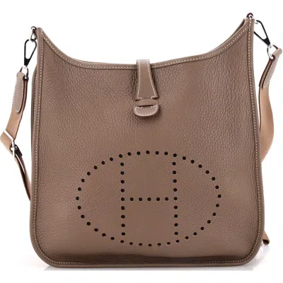 Pre-owned Hermes  Hermes Evelyne Bag Gen Iii Clemence Pm In Brown