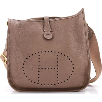 Pre-owned Hermes  Hermes Evelyne Bag Gen Iii Clemence Pm In Brown