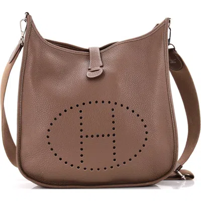 Pre-owned Hermes  Hermes Evelyne Bag Gen Iii Clemence Pm In Brown