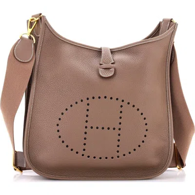 Pre-owned Hermes  Hermes Evelyne Bag Gen Iii Clemence Pm In Brown