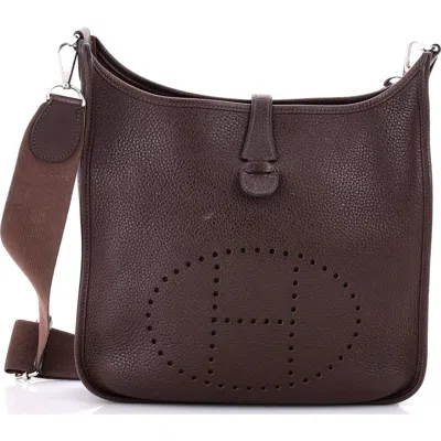 Pre-owned Hermes  Hermes Evelyne Bag Gen Iii Clemence Pm In Brown