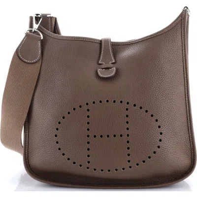 Pre-owned Hermes  Hermes Evelyne Bag Gen Iii Clemence Pm In Brown