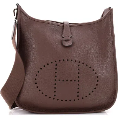 Pre-owned Hermes  Hermes Evelyne Bag Gen Iii Clemence Pm In Brown