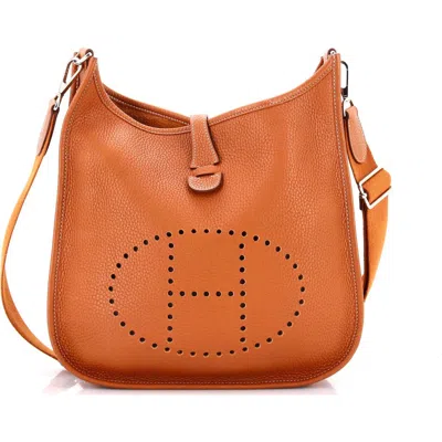 Pre-owned Hermes  Hermes Evelyne Bag Gen Iii Clemence Pm In Gold