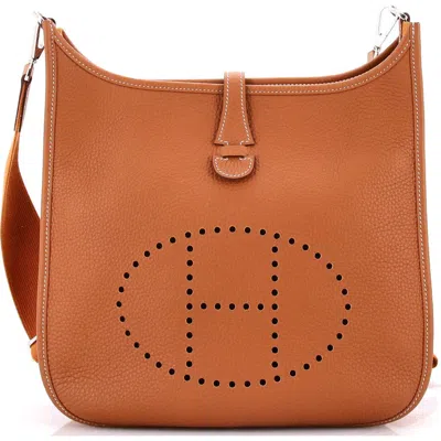 Pre-owned Hermes  Hermes Evelyne Bag Gen Iii Clemence Pm In Gold