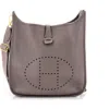 Pre-owned Hermes  Hermes Evelyne Bag Gen Iii Clemence Pm In Gray
