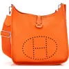 Pre-owned Hermes  Hermes Evelyne Bag Gen Iii Clemence Pm In Orange