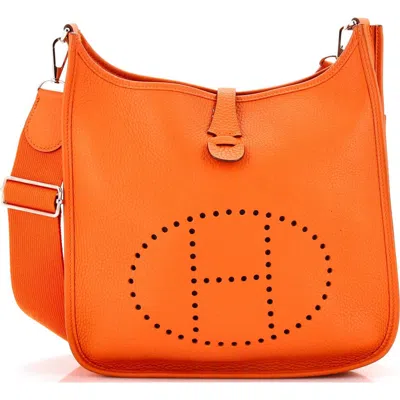 Pre-owned Hermes  Hermes Evelyne Bag Gen Iii Clemence Pm In Orange