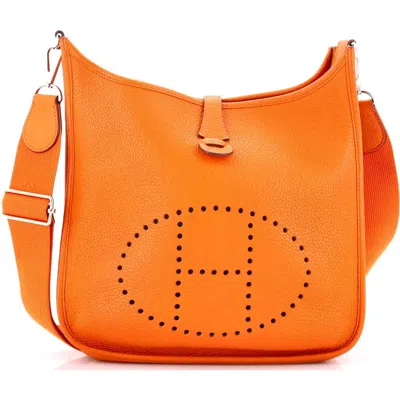 Pre-owned Hermes  Hermes Evelyne Bag Gen Iii Clemence Pm In Orange