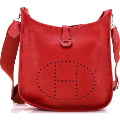 Pre-owned Hermes  Hermes Evelyne Bag Gen Iii Clemence Pm In Red