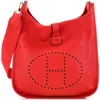 Pre-owned Hermes  Hermes Evelyne Bag Gen Iii Clemence Pm In Red