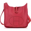 Pre-owned Hermes  Hermes Evelyne Bag Gen Iii Clemence Pm In Red