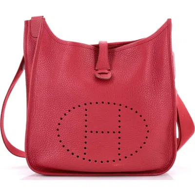 Pre-owned Hermes  Hermes Evelyne Bag Gen Iii Clemence Pm In Red