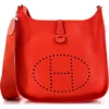Pre-owned Hermes  Hermes Evelyne Bag Gen Iii Clemence Pm In Red