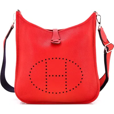 Pre-owned Hermes  Hermes Evelyne Bag Gen Iii Clemence Pm In Red