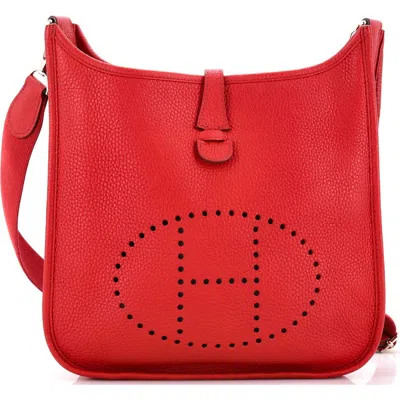 Pre-owned Hermes  Hermes Evelyne Bag Gen Iii Clemence Pm In Red