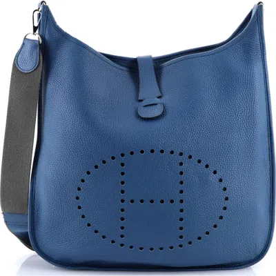 Pre-owned Hermes  Hermes Evelyne Bag Gen Iii Clemence Tgm In Blue