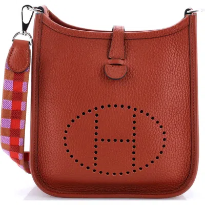 Pre-owned Hermes  Hermes Evelyne Bag Gen Iii Clemence Tpm In Red