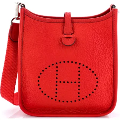 Pre-owned Hermes  Hermes Evelyne Bag Gen Iii Clemence Tpm In Red