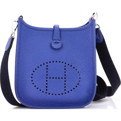 Pre-owned Hermes  Hermes Evelyne Bag Gen Iii Clemence Tpm In Blue