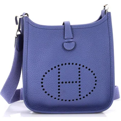 Pre-owned Hermes  Hermes Evelyne Bag Gen Iii Clemence Tpm In Blue