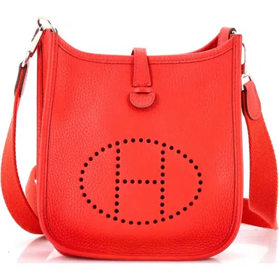 Pre-owned Hermes  Hermes Evelyne Bag Gen Iii Clemence Tpm In Orange