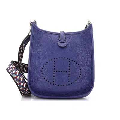Pre-owned Hermes  Hermes Evelyne Bag Gen Iii Clemence Tpm In Blue