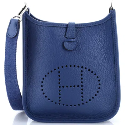 Pre-owned Hermes  Hermes Evelyne Bag Gen Iii Clemence Tpm In Blue