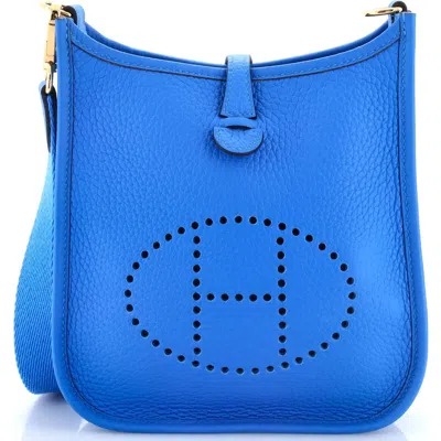 Pre-owned Hermes  Hermes Evelyne Bag Gen Iii Clemence Tpm In Blue