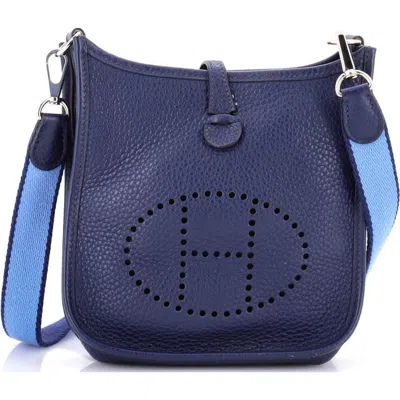 Pre-owned Hermes  Hermes Evelyne Bag Gen Iii Clemence Tpm In Blue