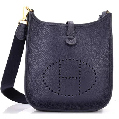 Pre-owned Hermes  Hermes Evelyne Bag Gen Iii Clemence Tpm In Blue