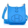 Pre-owned Hermes  Hermes Evelyne Bag Gen Iii Clemence Tpm In Blue