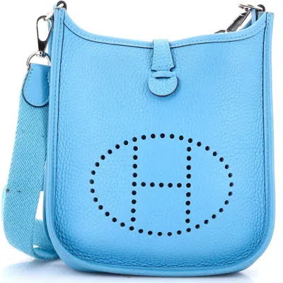 Pre-owned Hermes  Hermes Evelyne Bag Gen Iii Clemence Tpm In Blue