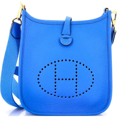 Pre-owned Hermes  Hermes Evelyne Bag Gen Iii Clemence Tpm In Blue