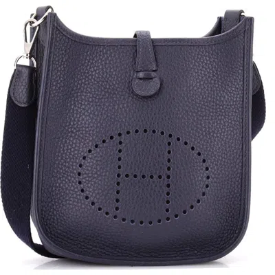 Pre-owned Hermes  Hermes Evelyne Bag Gen Iii Clemence Tpm In Blue