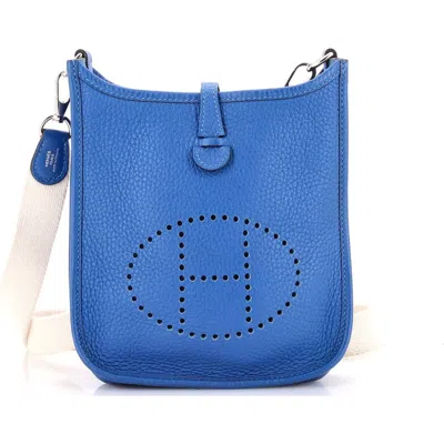 Pre-owned Hermes  Hermes Evelyne Bag Gen Iii Clemence Tpm In Blue