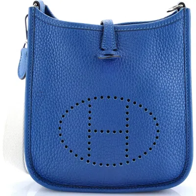 Pre-owned Hermes  Hermes Evelyne Bag Gen Iii Clemence Tpm In Blue