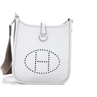 Pre-owned Hermes  Hermes Evelyne Bag Gen Iii Clemence Tpm In White