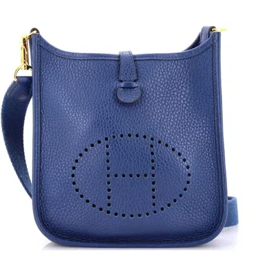 Pre-owned Hermes  Hermes Evelyne Bag Gen Iii Clemence Tpm In Blue