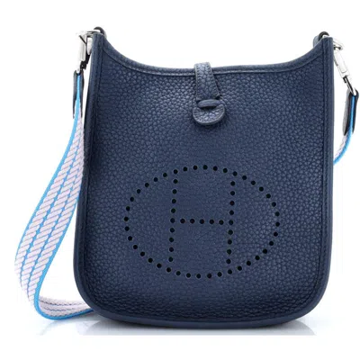 Pre-owned Hermes  Hermes Evelyne Bag Gen Iii Clemence Tpm In Blue