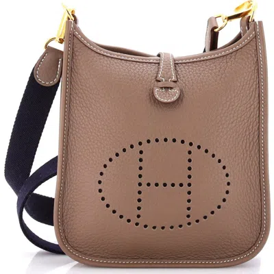 Pre-owned Hermes  Hermes Evelyne Bag Gen Iii Clemence Tpm In Brown
