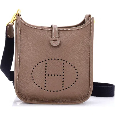 Pre-owned Hermes  Hermes Evelyne Bag Gen Iii Clemence Tpm In Brown