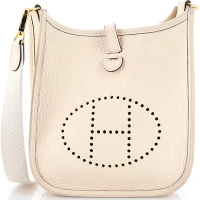 Pre-owned Hermes  Hermes Evelyne Bag Gen Iii Clemence Tpm In Neutral