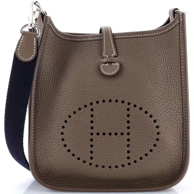 Pre-owned Hermes  Hermes Evelyne Bag Gen Iii Clemence Tpm In Brown