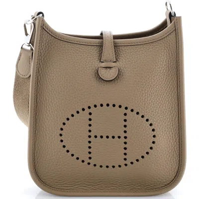Pre-owned Hermes  Hermes Evelyne Bag Gen Iii Clemence Tpm In Nude