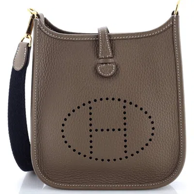 Pre-owned Hermes  Hermes Evelyne Bag Gen Iii Clemence Tpm In Brown
