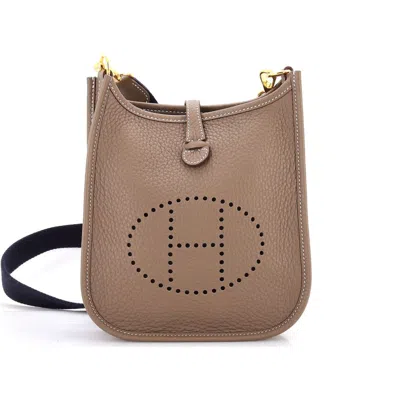 Pre-owned Hermes  Hermes Evelyne Bag Gen Iii Clemence Tpm In Brown