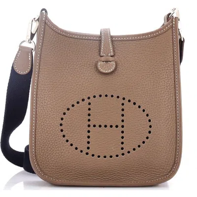 Pre-owned Hermes  Hermes Evelyne Bag Gen Iii Clemence Tpm In Brown